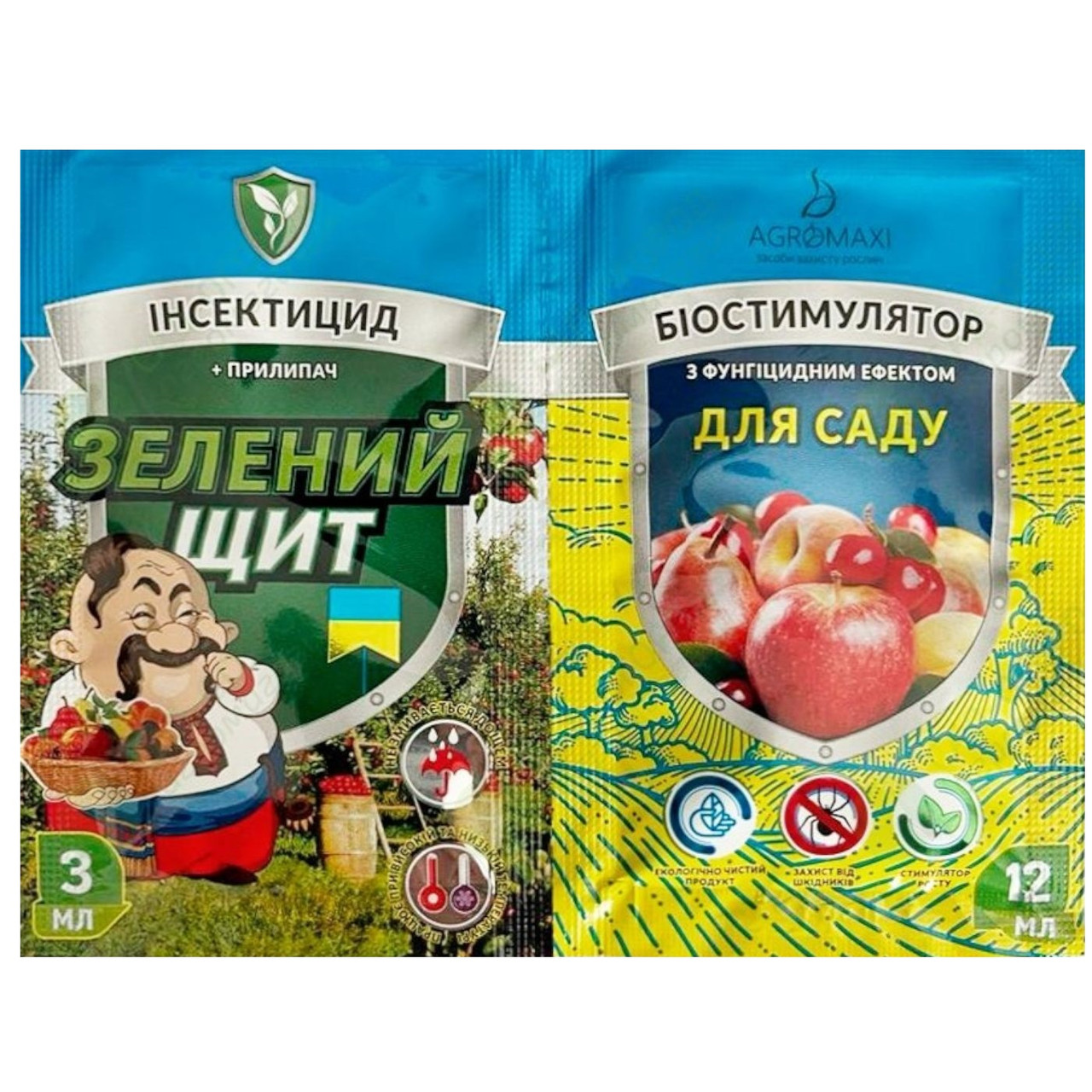 Засіб від шкідників Зелений Щит універсальний для саду (інсектицид+біостимулятор) 3мл+12мл