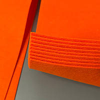 2 мм- Фетр щільний, 40х60 см, колір - оранж неон 64