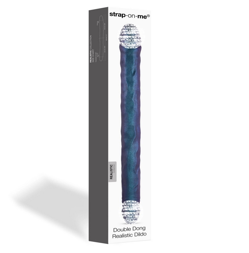 Двосторонній фалоімітатор Strap-On-Me Double Dong realistic Dildo Snaky Metallic Color 45см