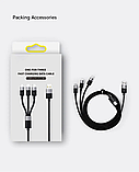 УЦІНКА! Кабель Baseus 3 в 1, швидка зарядка та передача даних (Micro USB+Type-C+Lightning Apple) 1.2м черный, фото 10