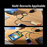 УЦІНКА! Кабель Baseus 3 в 1, швидка зарядка та передача даних (Micro USB+Type-C+Lightning Apple) 1.2м черный, фото 6