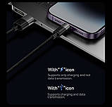 УЦІНКА! Кабель Baseus 3 в 1, швидка зарядка та передача даних (Micro USB+Type-C+Lightning Apple) 1.2м черный, фото 8