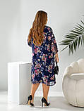 Яскраве красиве плаття великих розмірів із шифоновим кардиганом (р.52-58). Арт-2503/17, фото 4