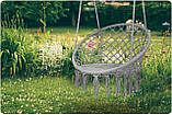 Підвісна гойдалка до 150кг boho СІРА Гамак гніздо лелеки Підвісна качеля Підвісне крісло, фото 3
