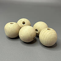 Намистина дерев'яна кругла 30 мм, бук