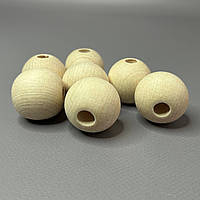 Намистина дерев'яна кругла 30 мм, бук