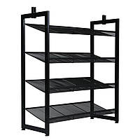 Стелаж поличка для взуття металева (4 полички) 83х30х74 см
