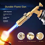 Пальник газовий, PRO, латунь, регулятор вогню Flame Gun 733, фото 2