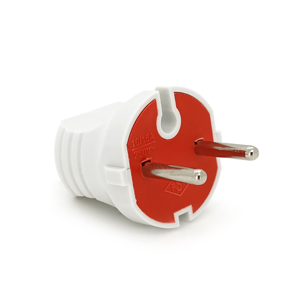 Вилка без заземлення 16А 250V T504, White, Q20, фото 1
