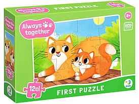 Пазл Завжди разом, Котики, 12 елементів, DoDo