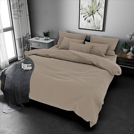 Бежева однотонна тканина 220 см для пошиття постільної білизни Бязь Gold Lux бавовняна, рулон 50 м, Пакистан, фото 1