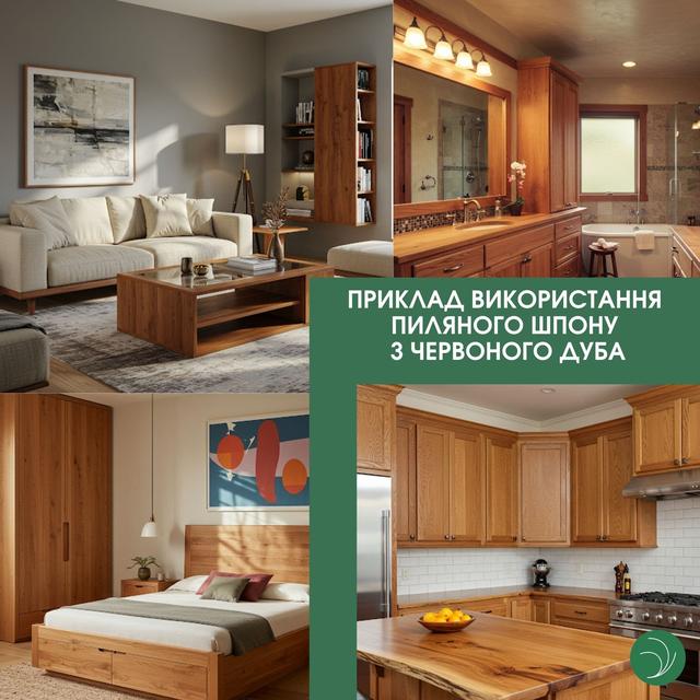 Ламель пиляний шпон Червоний Дуб купити ціна