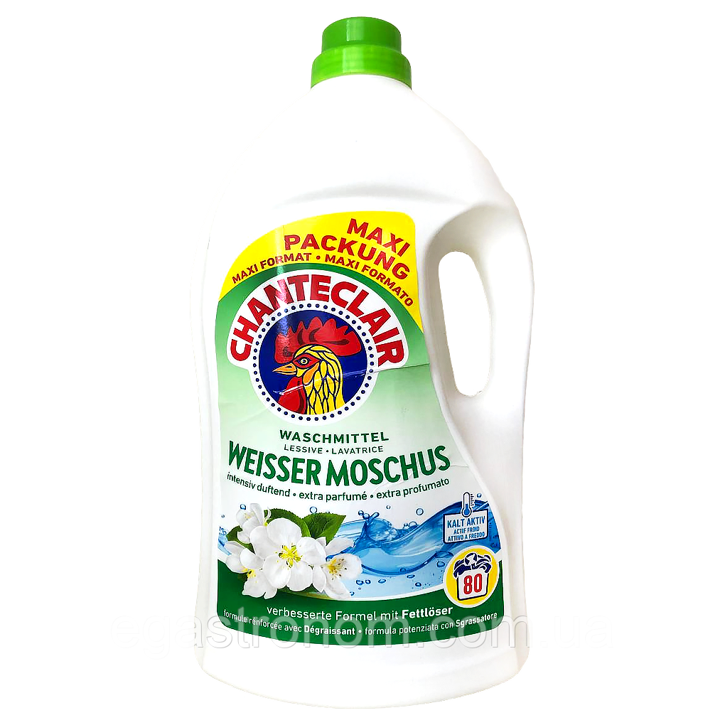 Гель для прання білий мускус Шантеклер ChanteClair lavatrice muschio bianco 80p 3,6L 4шт/ящ (Код: 00-00017336), фото 1
