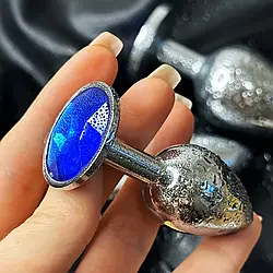 Анальна пробка металева розмір S синій