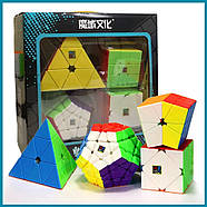 Meilong MoYu Gift Pack stickerless | Подарунковий набір головоломок (pyraminx, megaminx, skewb, SQ-1), фото 2