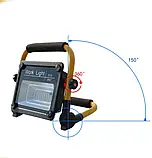 Світлодіодний акумуляторний LED прожектор на сонячній батареї Solar Light 50W з пультом W743A-Yellow/Black, фото 6