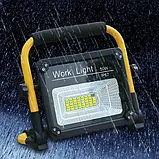Світлодіодний акумуляторний LED прожектор на сонячній батареї Solar Light 50W з пультом W743A-Yellow/Black, фото 3
