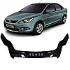 Дефлектор капота на Ford Focus II 2008-2011 рестайлінг євро кріплення. Мухобійка на Форд Фокус 2, фото 9