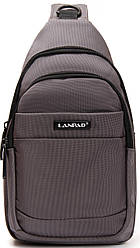 Сумка слінг чоловіча сіра через плече тканинна бананка крос боді crossbody два відділи і кишені Lanpad 63746