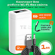 Повербанк для роутера Remax RPP-310 40000 mAh зі швидкою зарядкою + юсб шнур для вай фай для роутера 9В/12В