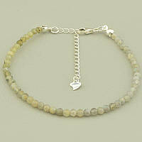 Браслет із натурального каменю Лабрадор 19 см замок срібло