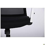 Крісло офісне комп'ютерне Уран / Uran White HR сидіння Нест-01 чорна/спинка Сітка HY-100 чорна, фото 6