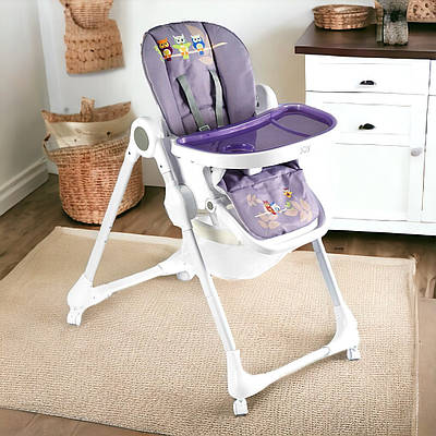 Дитячий стільчик для годування піднос колеса кошик Зручний надійний стілець із регульованою висотою п'ятиточкові ремені