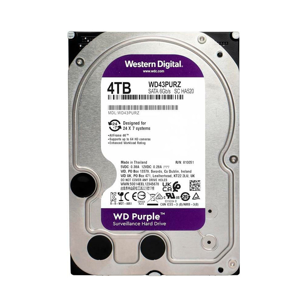 Жорсткий диск Western Digital Purple 4TB 64MB 5400rpm WD43PURZ 6Gb/s, фото 1