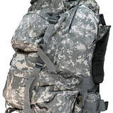 Рюкзак з алюмінієвим каркасом тактичний, 65 літрів із жорсткою спинкою Milcraft камуфляж ACU, фото 3