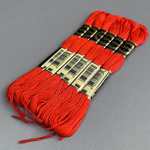 (6 шт по 8м) Набір муліне Airo (нитки для вишивання) - червоний #666