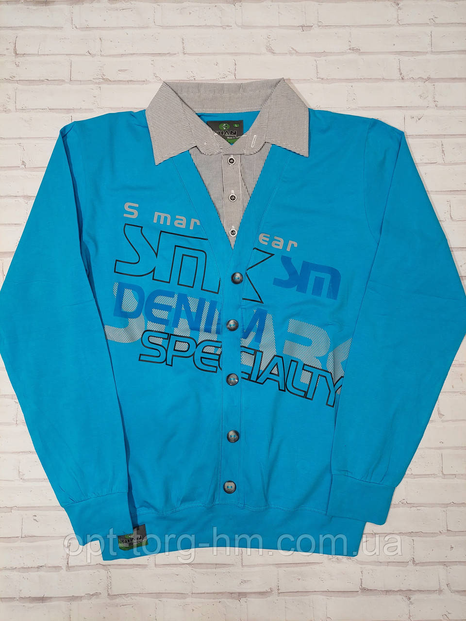 Чоловічий батник з воротніком L, фото 1