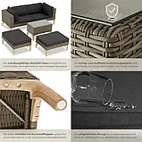 Набір модульних меблів із техноротангу Bellaria, коричневий колір, фото 8