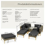 Набір модульних меблів із техноротангу Bellaria, коричневий колір, фото 9