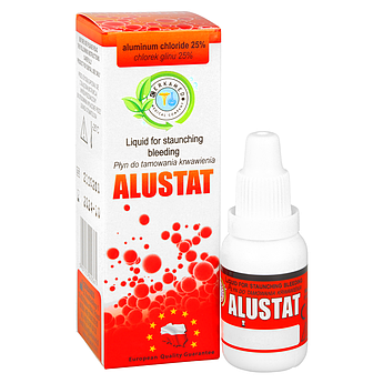 Гемостатична рідина ALUSTAT 20% хлориду алюмінію гемостатик кровотеча 10 г