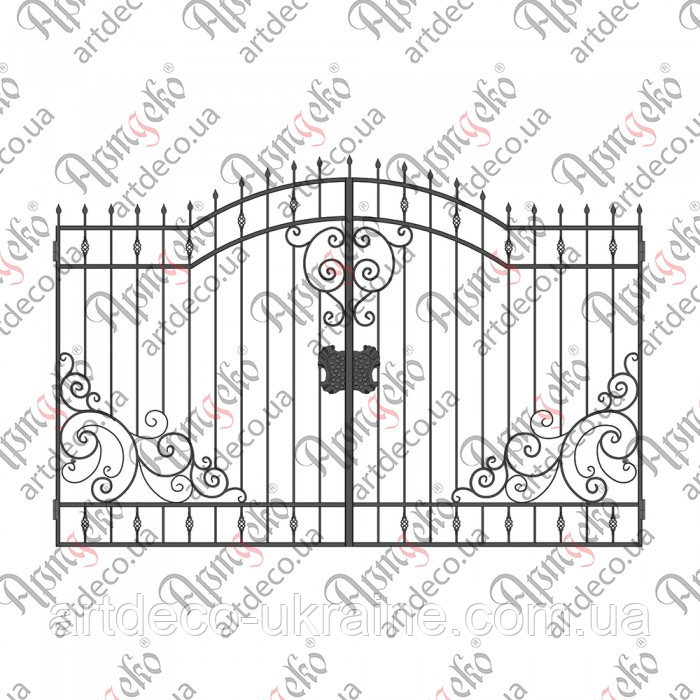 Ковані ворота 2330x3500 (КВ-33) КОМПЛЕКТ ЕЛЕМЕНТІВ, фото 1