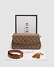 Жіноча брендова сумка Gess Guess Cordelia Shoulder Bag Gold Canvas Gold, фото 5