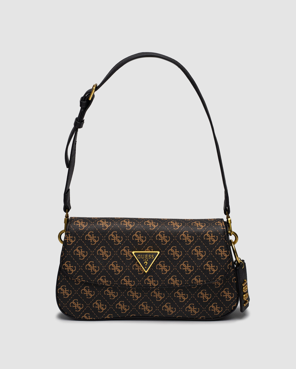 Жіноча брендова сумка Gess Guess Cordelia Shoulder Bag Brown Canvas Gold