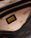 Жіноча брендова сумка Gess Guess Cordelia Shoulder Bag Brown Canvas Gold, фото 4