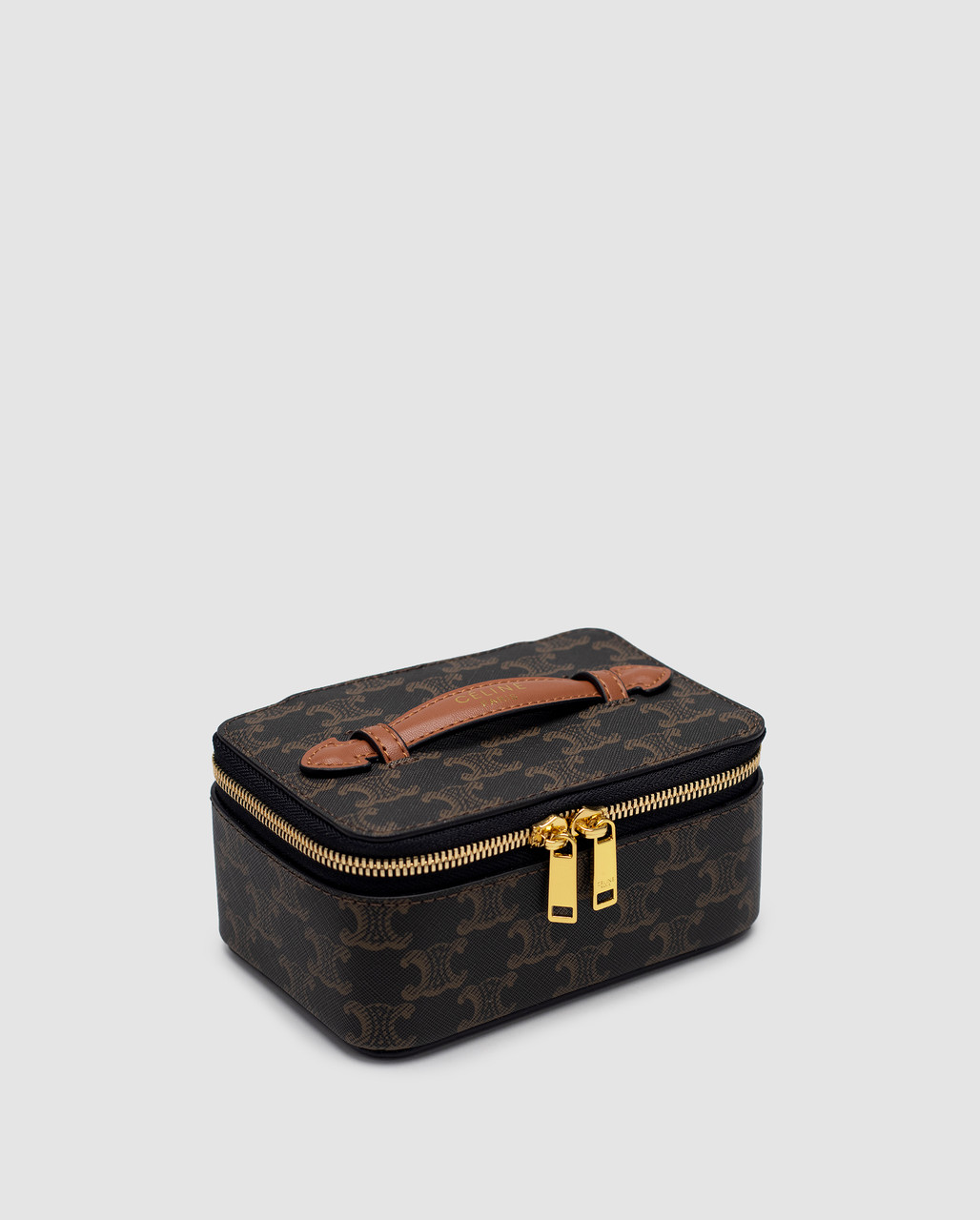 Сумка жіноча Селін Celine Top Handle Small Toiletry Case in Triomphe Canvas