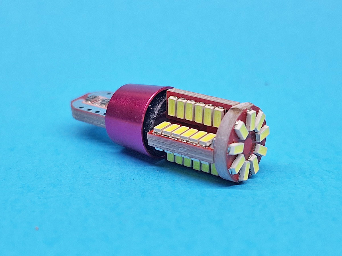 Світлодіодна лампа T10 W2,1x9,5d 12V 57 SMD 3014 WHITE Canbus, друкована плата
