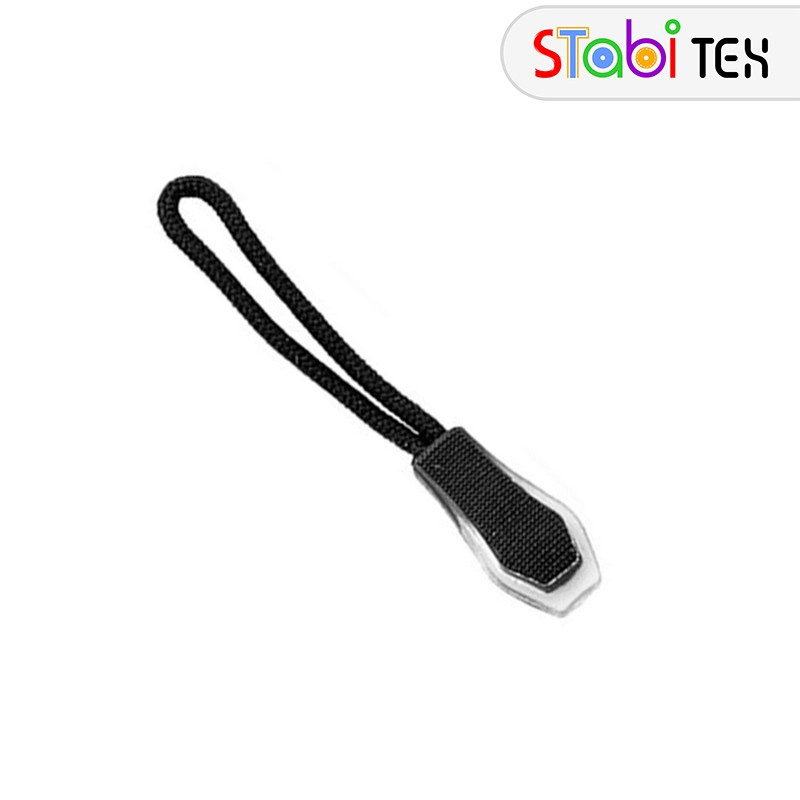 Шнурок для бігунка Р604 Чорний+прозорий, фото 1