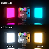 Накамерне LED-освітлення RGB, 1/4 магніт, 2000 мА·год, фотосвітло для телефона ULANZI VL49, фото 7