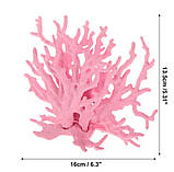 Декор в акваріум Корал 135 на 160 мм рожевий, фото 2