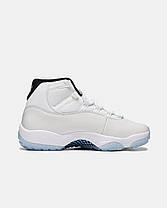 Чоловічі Кросівки Nike Air Jordan 11 Retro Legend White Blue / Найк Аїр Джордан 11 Ретро Леджент Білі із Синім, фото 4