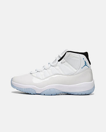 Чоловічі Кросівки Nike Air Jordan 11 Retro Legend White Blue / Найк Аїр Джордан 11 Ретро Леджент Білі із Синім, фото 1