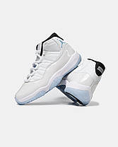 Чоловічі Кросівки Nike Air Jordan 11 Retro Legend White Blue / Найк Аїр Джордан 11 Ретро Леджент Білі із Синім, фото 6