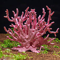 Декор в акваріум Корал 135 на 160 мм рожевий