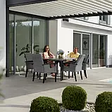 Стіл з алюмінієвою і дерев'яною рамою Foggia 196 см., коричневий колір, фото 3