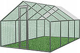 Курник, курятник з сталевим каркасом  6x3x1.95м GardenLine TUN4047 вольєр для курей, качок,гусей та інших домашніх тварин, фото 6