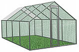 Курник, курятник з сталевим каркасом  6x3x1.95м GardenLine TUN4047 вольєр для курей, качок,гусей та інших домашніх тварин, фото 5
